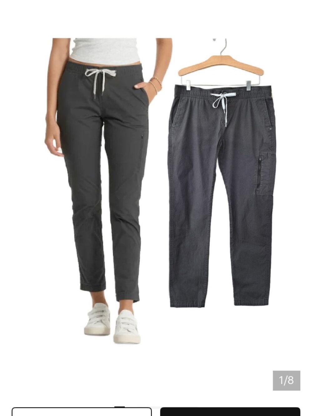 Vuori Women Ripstop Charcoal Gray Active Slim Fit Pants Size XS Athleisure